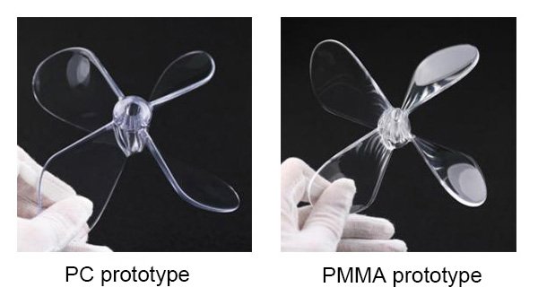 Pc prototype and PMMA prototype