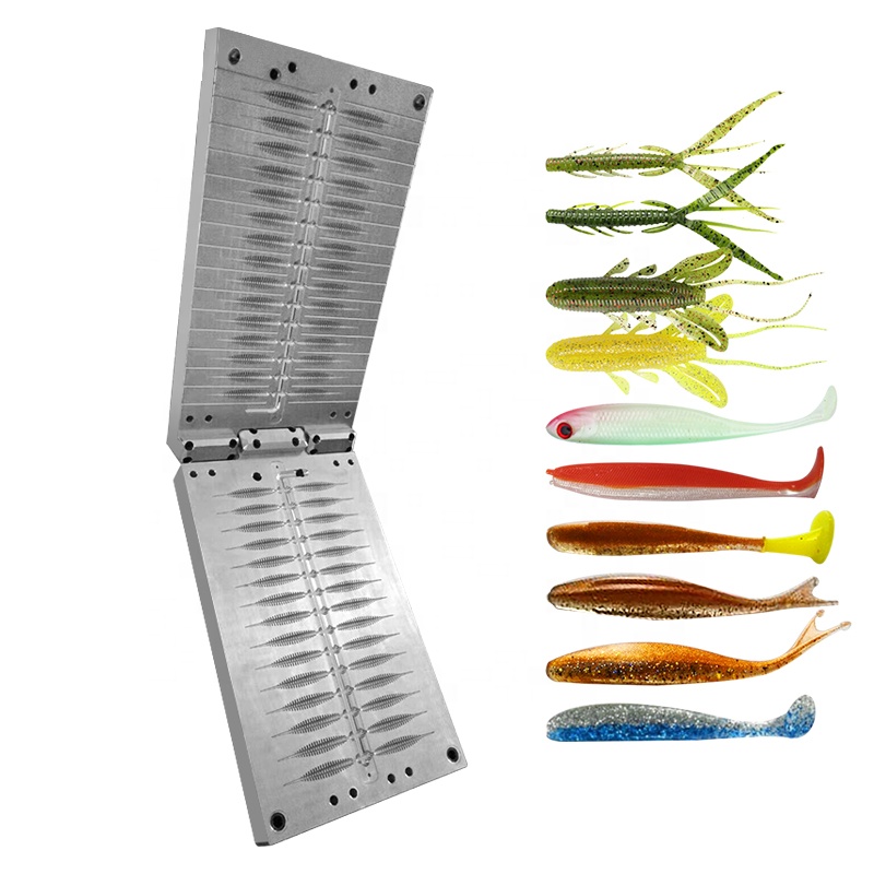 High-quality plastic injection mold for fishing lures made of PVC and TPR materials by plastic mold manufacturers 